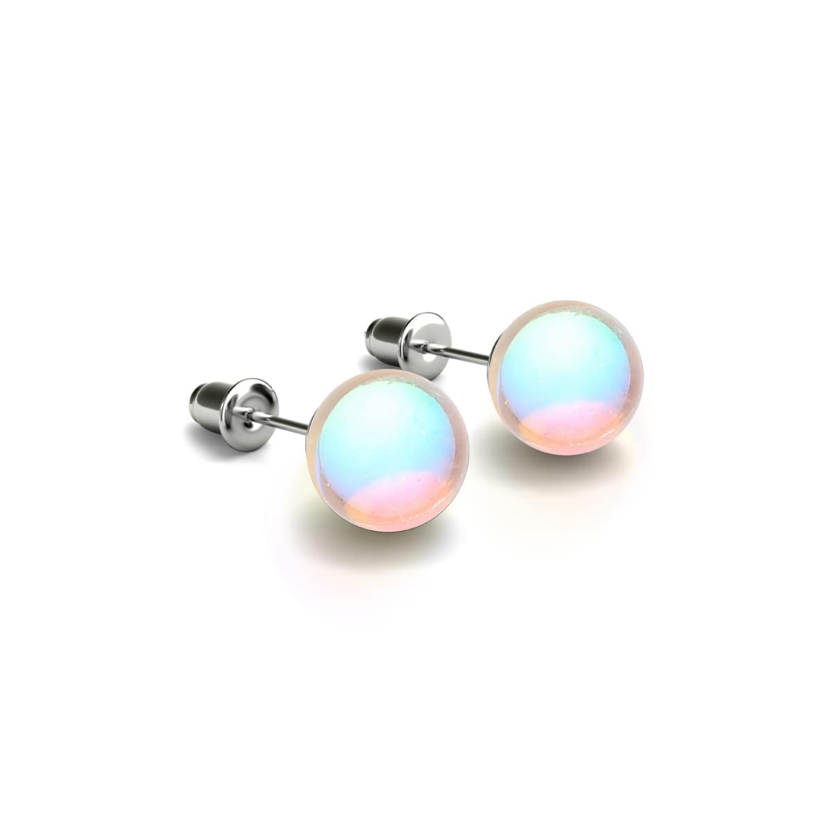 Champagne Supernova | Argent sterling .925 | Boucles d'Oreilles Verre Galaxie